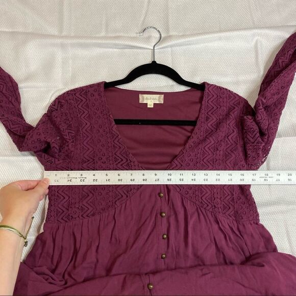 Altar’d State Boho Lace Bodice Bell Sleeves Dress - Picture 4 of 9